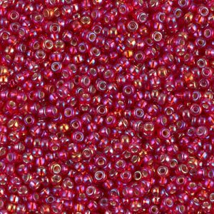 11-1010: Silverlined Flame Red AB Miyuki Seed Bead (1 tube)