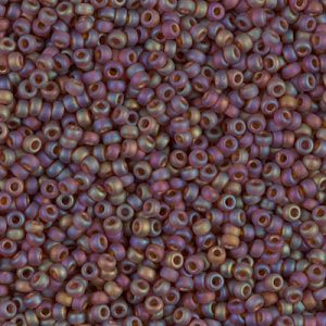 11-134FR: Matte Transparent Dark Topaz AB Miyuki Seed Bead (1 tube)