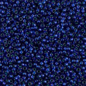 11-1457: Dyed Emerald Silverlined Dark Sapphire Miyuki Seed Bead (1 tube)