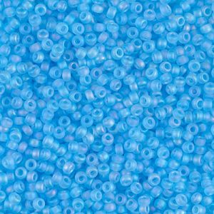 11-148FR: Matte Transparent Aqua AB Miyuki Seed Bead (1 tube)