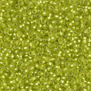 11-14F: Matte Silverlined Chartreuse Miyuki Seed Bead (1 tube)