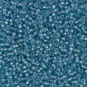 11-2261: Light Gray Lined Aqua AB Miyuki Seed Bead (1 tube)
