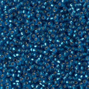 11-25F: Matte Silverlined Capri Blue Miyuki Seed Bead (1 tube)