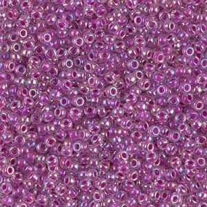 11-264: Raspberry Lined Crystal AB Miyuki Seed Bead (1 tube)