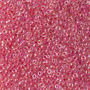 11-276: Dark Coral Lined Crystal AB Miyuki Seed Bead (1 tube)