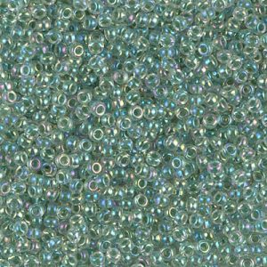 11-277: Lime Lined Crystal AB Miyuki Seed Bead (1 tube)