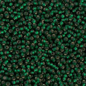 11-27F: Matte Silverlined Dark Emerald Miyuki Seed Bead (1 tube)