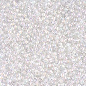 11-284: White Lined Crystal AB Miyuki Seed Bead (1 tube)