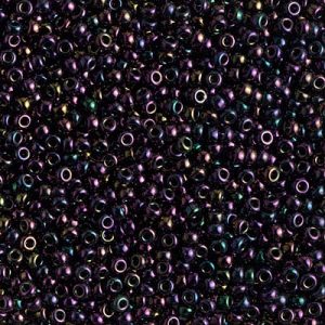 11-454: Metallic Dark Plum Iris Miyuki Seed Bead (1 tube)