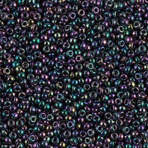 11-455D: Metallic Dark Variegated Iris Miyuki Seed Bead (1 tube)