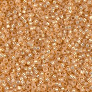11-552: Dyed Light Apricot Silverlined Alabaster Miyuki Seed Bead (1 tube)
