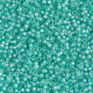 11-571: Dyed Sea Green Silverlined Alabaster Miyuki Seed Bead (1 tube)