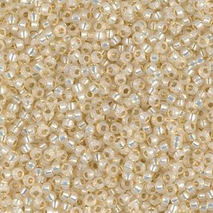 11-577: Dyed Butter Cream Silverlined Alabaster Miyuki Seed Bead (1 tube)