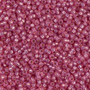 11-645: Dyed Dark Rose Silverlined Alabaster Miyuki Seed Bead (1 tube)