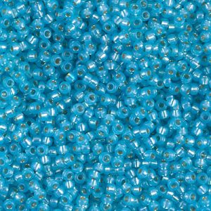 11-647: Dyed Aqua Silverlined Alabaster Miyuki Seed Bead (1 tube)