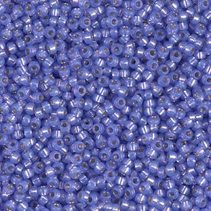 11-649: Dyed Violet Silverlined Alabaster Miyuki Seed Bead (1 tube)
