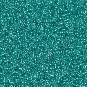 15-1555 Spkl Dk Aqua Green Lined Crystal Miyuki Seed Bead