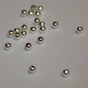 2.5mm Round Metal Beads Silver Plated (100 per pack)