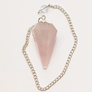 C9. Rose Quartz Point Pendulum