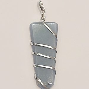 I7. Angelite Flat Wrapped Pendant