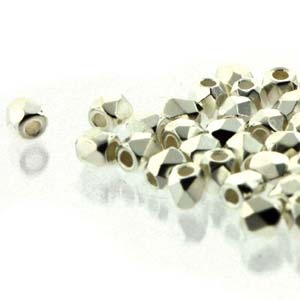 Fire Polished 2mm Silver Plated (X100)