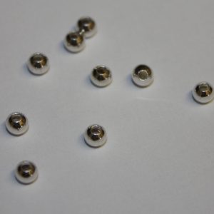 3mm Round Metal Beads Silver Plated (100 per pack)