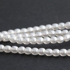 Bridal White Czech Glass Beads 4MM ROUND GLASS BRIDAL WHITE (120 pieces)