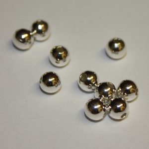 4mm Round Metal Beads Silver Plated (100 per pack)