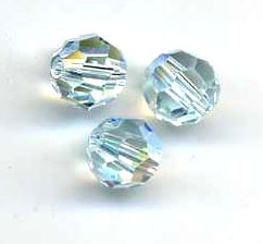 Round Beads 6mm Lt. Azore (10 Per Pack)