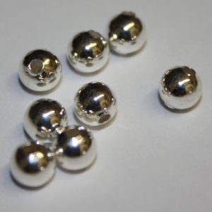 5mm Round Metal Beads Silver Plated (100 per pack)