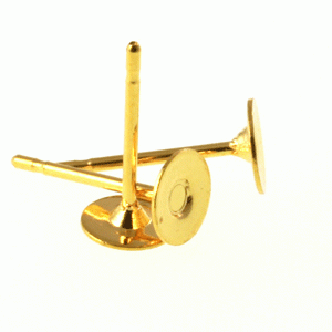Flatpad Studs 5mm Gold Plated (10 Per Pack)