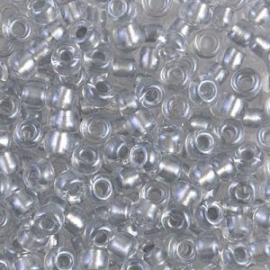 6-242 Spkl Pewter Lined Miyuki Seed Bead