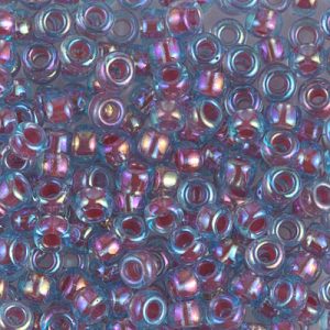 6-340 Hot Pink Lined Aqua AB Miyuki Seed Bead
