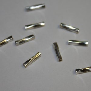 Twisted Long Metal Beads 6mm Silver (25 per pack)