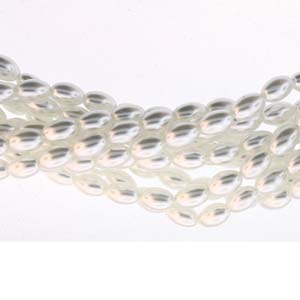Rice Pearls 6x4mm White (80 pcs)
