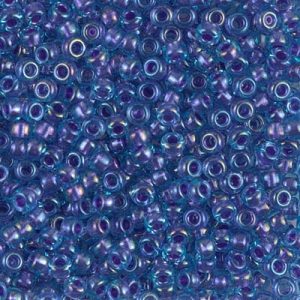 8-1827 Spkl Lined Amethyst Lt Blue Miyuki Seed Bead