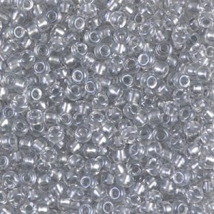 8-242: Spkl Pewter Lined Crystal Miyuki Seed Bead