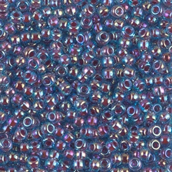 8-340: Hot Pink Lined Aqua AB Miyuki Seed Bead
