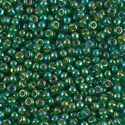 8-354 Chartreuse Lined Green AB Miyuki Seed Bead