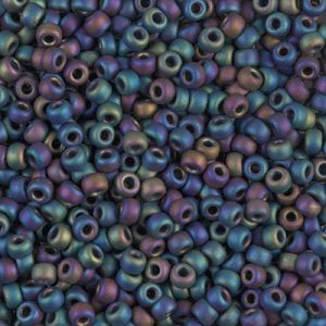 8-401FR Matte Black AB Miyuki Seed Bead