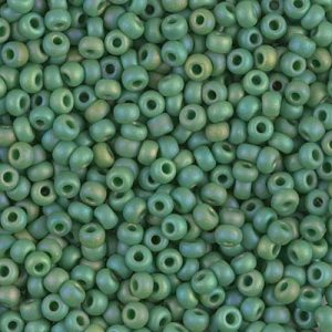 8-411FR: Matte OP Green AB Miyuki Seed Bead