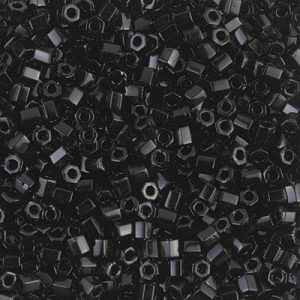 8C-401 8/0 Cut Black Miyuki Seed Bead