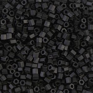 8C-401F: 8/0 Cut Matte Black Miyuki Seed Bead