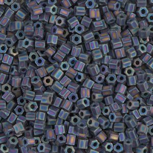 8C-401FR: 8/0 Cut Matte Black AB Miyuki Seed Bead