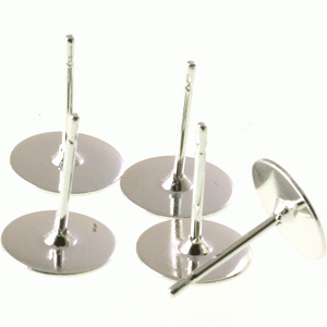 Flatpad Studs 8mm Silver Plated (10 Per Pack)