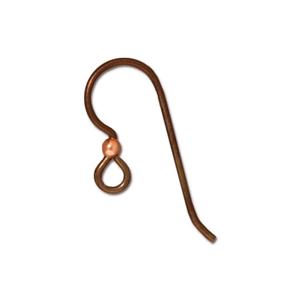 Niobium Steel Earwires 2mm bead Copper (1 pair)