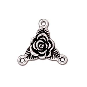 Rose Rosary Divider 17mm Silver Plated (1 Piece)