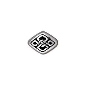 Celtic Long Diamond Bead 11x8mm Silver (1 piece)