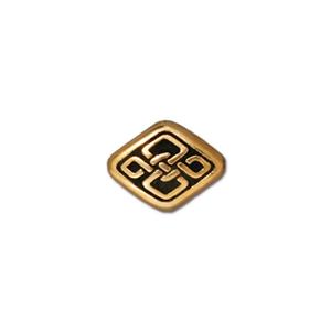 Celtic Long Diamond Bead 11x8mm Gold (1 piece)