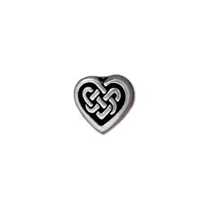 Celtic Heart Bead 9mm Silver (1 piece)